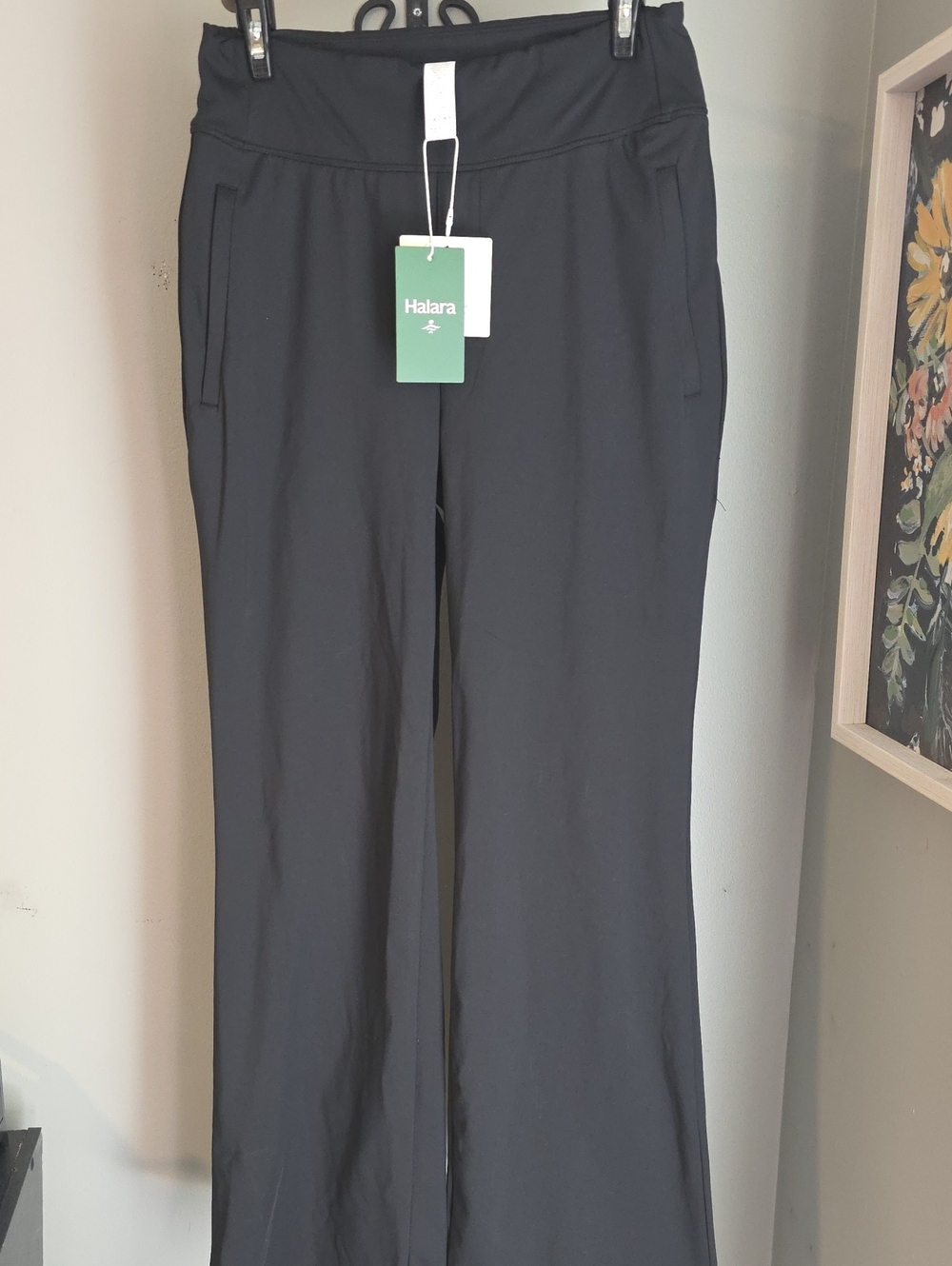 HALARA Black Boot Cut Active Pants with Side Pockets Size Small Tall